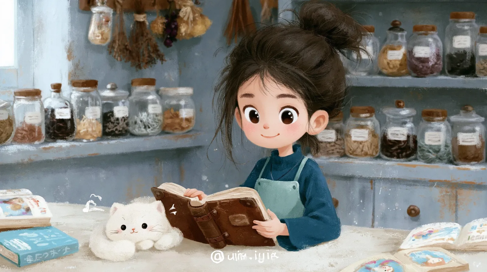 tchitcha. An enchanting cozy illustration of a young woman wi 6eda5896 8c92 4eca abd5 87afec898f7b 0 pour médecin