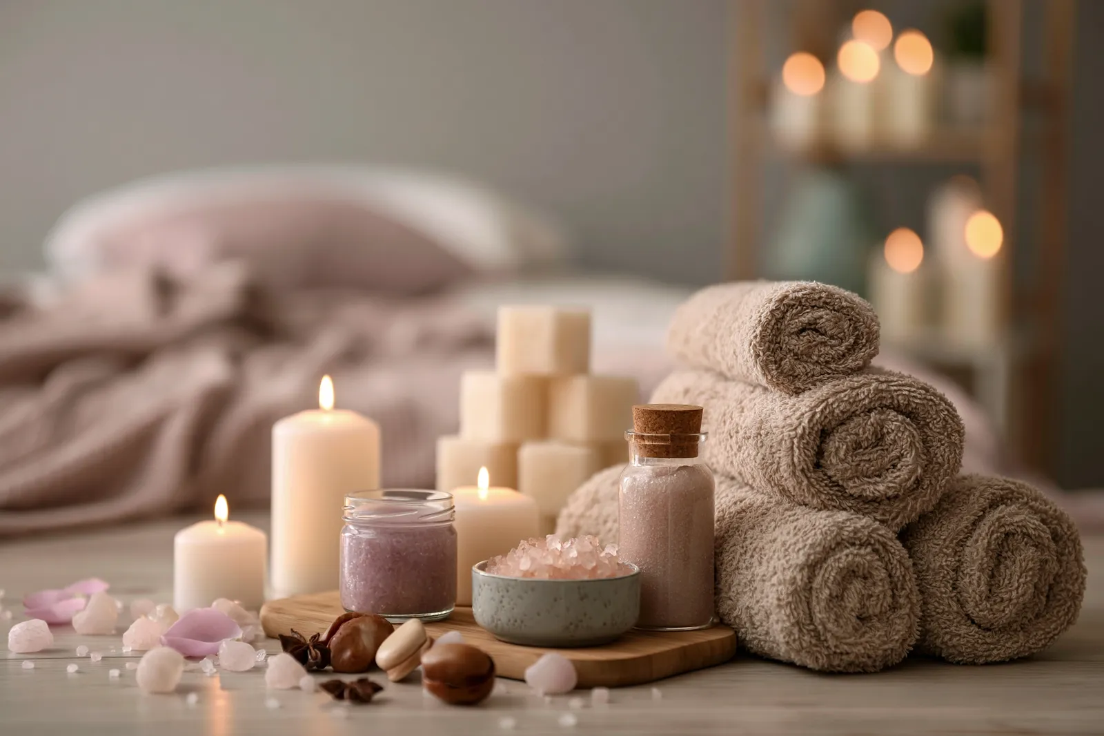 tchitcha. Beautiful spa composition on massage table in welln 2f839427 7e32 43dc 87c0 050140665230 3 pour reconnexion à la